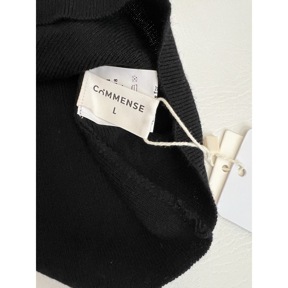 Commense New Off Shoulder Pleated Long Sleeve Black Knit Top Large (M) Coquette - Picture 3 of 8